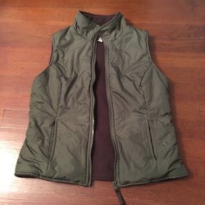 Fleece lined green vest